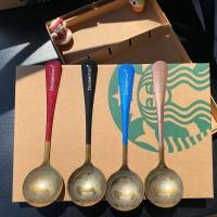 叮当猫 粉色单支装[金头] 星巴款叮当猫创意不锈钢可爱甜品圆勺咖啡勺搅拌勺加厚调羹汤勺子