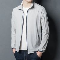 浅灰色[2046款] M 防晒衣男夏季薄款西装领防晒服男士透气休闲宽松潮流冰丝西服外套