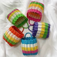 [超迷你]小挂篮(颜色随机) 棕灰白 北欧风[加粗加厚] 脏衣篮洗衣篮脏衣服收纳筐家用衣篓装放衣服框仿藤篮子脏衣篓神