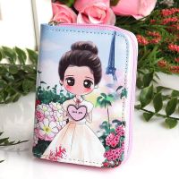 捧爱心丸子头拉链钱包 儿童零钱包卡通钱包女童多功能卡包钱包可爱女孩韩版学生三折钱包