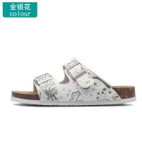 金银花 35 麦步伦平底软木拖鞋夏季男女同款沙滩鞋一字增高户外ins潮勃肯鞋