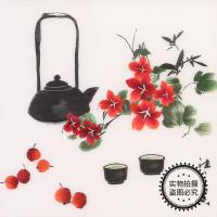 编号1032 20*20(送绣绷) 苏绣刺绣手工diy套件自绣材料包初学古风自绣入门茶壶静物