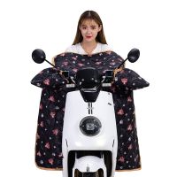 黑色小熊 电动摩托车挡风被冬季加绒加厚保暖护肩加大防寒防风防水护膝