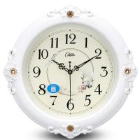 38厘米2583白纹 康巴丝欧式复古摇摆挂钟客厅时尚挂表卧室静音石英钟表创意时钟表