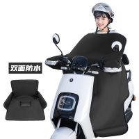 双面防水 纯色黑色[侧翼+大口袋] 电动车挡风被冬季电动车挡风被冬天防寒罩电瓶车防水保暖罩挡风
