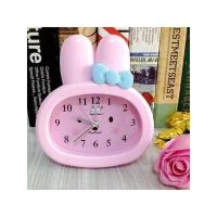 8339兔子粉 闹钟学生静音大声可电池卡通儿童床头卧室初中子机芯