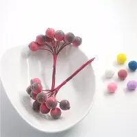 1束 西瓜红 DIY手工花环材料泡沫浆果仿真山楂花束 帽子圣诞婚庆装饰布置花