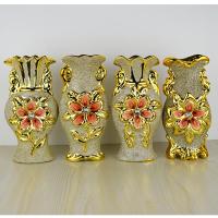 金丝花瓶1个(7款随机) 仿真花假花电视柜摆件陶瓷花瓶