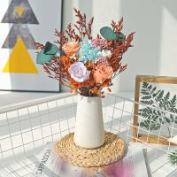 A737花束(不含瓶) 永生花真花轻奢ins风高级香皂玫瑰干花花束卧室客厅摆设装饰摆件