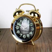 金色 懒人床头超大声音起床困难户变态闹钟声静音夜光闹铃创意金属铃声