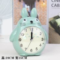 语音+唱歌龙猫讲话绿色 儿童闹钟学生用卡通会说话静音床头钟夜光创意个性中小学生台时钟