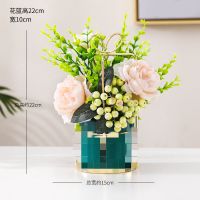 半夏牡丹+尤加利叶+不带花盆in 亲收到花束后需弯折或裁剪放入效果更好 ins北欧仿真花假花摆件塑料绢花花束家居装饰摆设