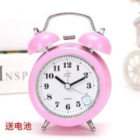 3寸普通版粉色 闹钟静音床头学生创意夜光闹铃多功能金属儿童卧室电子小闹表卡通