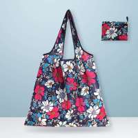 折叠紫色花 日韩时尚妈咪买菜包可折叠超市购物袋便携轻便手提袋环保单肩包