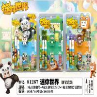 81267一套颜色随机发[3支笔] 50个墨囊颜色备注默认蓝色 可换囊可擦钢笔学生正姿练字三年级用铱金笔迷你世界时尚男孩