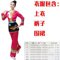 玫红色 S 刘三姐女服装演出服民族壮族成人阿牛哥的衣服围裙舞台刘三姐