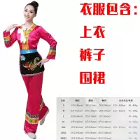 玫红色 S 刘三姐女服装演出服民族壮族成人阿牛哥的衣服围裙舞台刘三姐