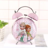 雪花冰雪姐妹 冰雪奇缘艾莎公主儿童打铃闹钟可爱学生女卡通多功能闹钟静音夜