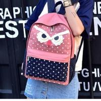 蓝色 双肩包女日韩版大高中学生书包女时尚潮流雨诺背包学院风旅行帆布