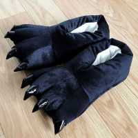 黑色 童款(27-33) 女式青少年小学生男生棉鞋棉拖鞋毛毛拖鞋少年一家女生毛拖鞋