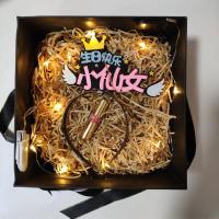 暖白1米(开盖即亮款) 1条 开盖即亮自动亮灯礼盒铜丝灯装饰灯纽扣电池暖白自动开关铜线灯串