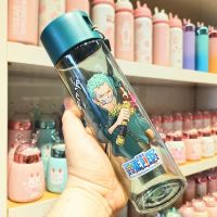 670ML绿色索隆 路飞索隆乔巴全员动漫日系周边塑料水杯提绳防漏男女户外随身杯子
