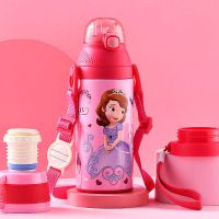 粉苏菲380ml-双盖杯(304钢) 迪士尼儿童保温杯小学生水杯男童女孩便携直饮防摔水壶316不锈钢