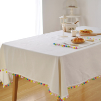 桌布 30*40cm(餐垫) 北欧风白色桌布 个性彩色流苏 家居圣诞节装饰盖巾 ins摄影背景