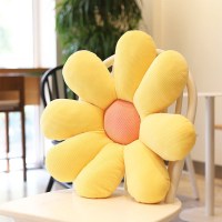 黄色40*40cm8叶较小适合儿童 花朵抱枕花朵坐垫靠枕毛绒玩具床上睡觉抱枕礼物可爱女孩沙发坐垫