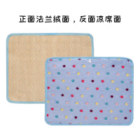 蓝色小波点 S-小型 猫狗垫子四季通用可拆洗夏天凉席睡垫降温垫猫咪狗狗宠物冰丝窝垫