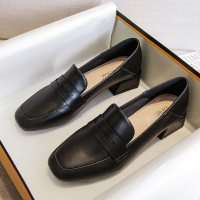 黑色 33 工作鞋女黑色久站软底不累脚粗跟上班单鞋中跟大码女鞋41一43软皮