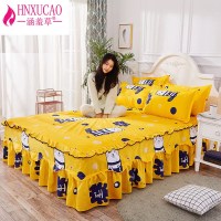 快乐松鼠(小花边) 120cm*200cm三件套 磨毛床裙床罩床笠1.2/1.8/2.02020