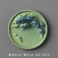 千里江山香插—圆款 云窝 千里江山香插香托茶台摆件禅意 线香插沉香檀香陶瓷创意香座