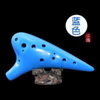 尖头蓝色[塑胶]送教程+挂绳 陶笛12孔初学中音c调ac男女学生儿童成人自学入门十二孔6陶埙乐器