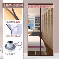 全磁条-透明咖啡色+送收纳挂钩 宽80*高200 空调门帘防冷气家用磁条隔断塑料自吸透明帘子隔油烟冬季保暖防风
