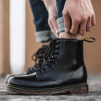 1460黑色8孔男 38 秋季黑色马丁靴男韩版潮短靴子男鞋百搭高帮工装靴英伦风男士皮靴