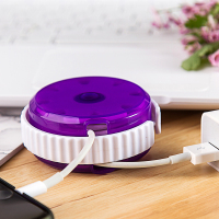 小号透明白 绕线器理线器伸缩手机耳机数据线充电线收纳盒卷线器收线器集线器