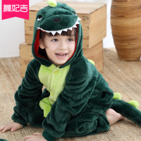 冬绿恐龙 100cm(100号适合身高95—105无鞋) 儿童小恐龙衣服宝宝卡通连体睡衣女童秋冬加厚可爱动物珊瑚绒男孩