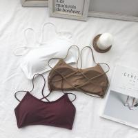 白色 均码 白色交叉抹胸内衣女小胸聚拢无钢圈带胸垫防走光学广州实体店女装