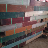 1cm彩色板-江浙沪 6宽 满5平方起 1㎡ 老木板旧木板彩色木板实木地板原木色老榆木松木板饰面墙板旧杉木