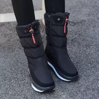 G71黑色 36 冬季雪地靴女高筒加绒加厚底棉鞋保暖中筒户外防水防滑加绒长靴子