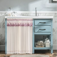 海之韵紫[送伸缩杆+绑带] 宽65高90cm(只能魔术贴固定:黏 货架置物架遮挡帘柜子布盖布书柜防尘罩书架衣柜盖门帘鞋柜