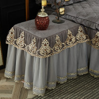 灰色 宝贝为一只装,如需一对拍2 欧式多功能蕾丝全包床头柜罩套盖布盖巾浪漫公主防尘罩台布