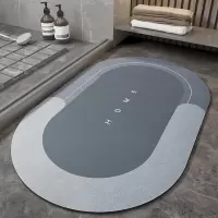 贝加尔湖畔(椭圆)-蓝 40x60cm[实惠款] 大江椭圆卫生间吸水地垫脚垫厕所浴室门地毯家用卫浴卧室厨房垫