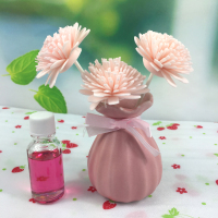 太阳花玫瑰香-仿真花 一个 (送补充液) 真花香薰精油檀香卧室房间客厅香水瓶干花熏香室内卫生间厕所除臭