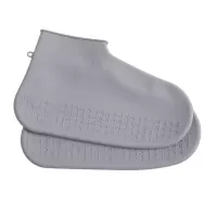 硅胶鞋套-灰色 S 硅胶防水鞋套便携加厚防滑耐磨户外雨天防雨水鞋套男女儿童雨靴