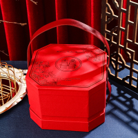 大红色八角空盒 小号10*10*8(空盒) 结婚中式专用喜糖礼盒装成品回礼订婚婚礼伴手礼喜枣子混合装糖盒