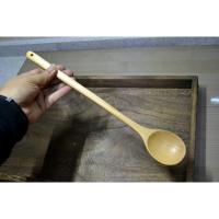 33CM超长款 无漆无蜡原木大调酱料酵素实木蜂蜜勺木头勺子搅拌勺超长柄熬汤勺