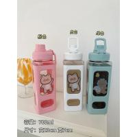 白色700ml(送杯刷和贴纸) 夏天吸管杯杯子女大容量夏季学生可爱简约便携塑料高颜值卡通水杯