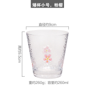 [矮杯小号,粉樱] 山樱弥生。一宅樱花锤目纹玻璃杯日式简约耐热家用透明茶杯轻奢